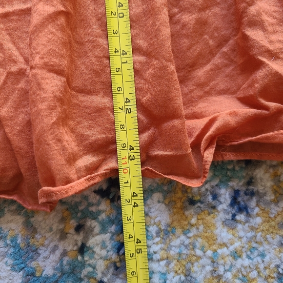 Banana Republic cotton ruffle dress sundress slip dress orange - Picture 8 of 14